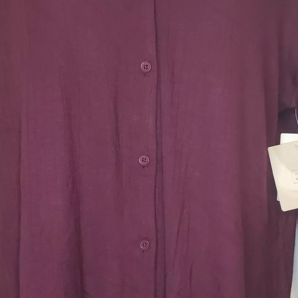Soft Long Sleeve Tie Front Button Down Blouse - Picture 3 of 9
